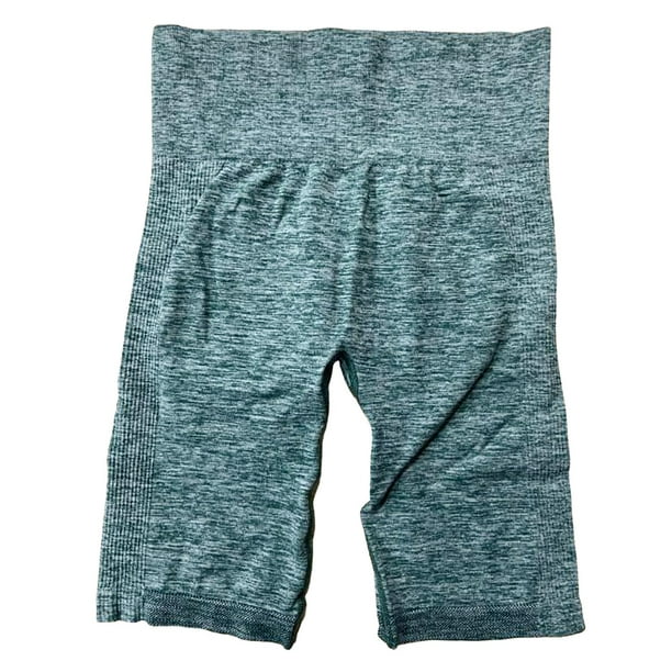 Pantalones cortos de ciclismo para mujer, de cintura alta, para entrenamiento, yoga, correr, compresión, ejercicio Verde