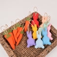 thumbnail image 2 of Naierhg Happy Easter Bunny Hanging Decoration Mini Cute Colorful Nonwoven Fabric Rabbit Carrot Festival Ornament Pendant Holiday Gifts Orange, 2 of 8