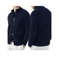 thumbnail image 4 of Men's Autumn Winter Casual Knitwear Long Sleeve Stand Collar Zip Up Sweater Coat, 4 of 5