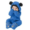 thumbnail image 3 of Ketyyh-chn99 Baby Rompers Newborn Toddler Baby Girls Footies Romper Hooded Fleece Jumper for Baby Jumpsuit Blue,12-18 Months, 3 of 5