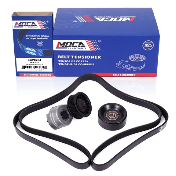 MOCA AUTOPARTS Serpentine Belt Component Kit Fit for 1992-1993 Dodge D150 D250 W150 W250 & 1997-2002 Dodge Ram 2500 3500