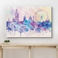 thumbnail image 3 of wall26 Framed Canvas Print Wall Art Pink &amp; Purple Watercolor Explosion London, England Architecture &amp; Maps Cities Digital Art Realism Modern Scenic Colorful for Living Room, Bedroom, Office -, 3 of 5