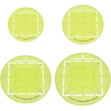 4Pcs Circle Quilting Template 4/5/8/10 Inch Round Acrylic Circle Ruler Green Quilt Supplies Round Sewing Rulers Set for Cutting Patterns and Sewing Layer Cake Fabric