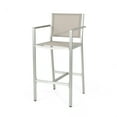 thumbnail image 2 of Tammy Coral Outdoor 29.50 Inch Barstools with Rust-Proof Aluminum Frame, Set of 2, Grey Mesh and Silver, 2 of 6