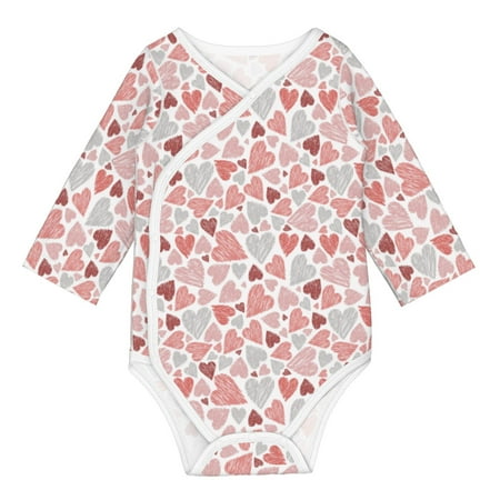 

Coaee Hand Drawn Hearts for Soft Cotton Baby Long-Sleeve Bodysuit Girls Boys Bodysuit Romper