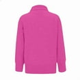 thumbnail image 3 of Women'S Loose Long-Sleeved Solid Color Sweater Classic Autumn and Winter Sweater Rose Red L, 3 of 4