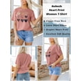 thumbnail image 5 of Anbech Heart Printed T-Shirt for Women Casual Colorful Graphic Hearts Tees Junior Girls Short Sleeve Tee Tops with Crew Neck, 5 of 10