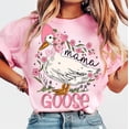 thumbnail image 3 of Pink Mama Goose Tee Shirt Floral MamaShirts Coquette Mom Tees Goose Lover Shirt, Mothers day Gift, 3 of 4