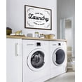 thumbnail image 6 of Kate and Laurel Sylvie Same Day Laundry White Framed Canvas Wall Art by Maggie Price of Hunt and Gather Goods, 23x33 Brown, Chic Vintage Sign Art for Wall, 6 of 7