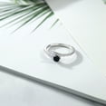thumbnail image 3 of Gem Stone King 925 Sterling Silver White Moissanite and Black Onyx Bypass Ring for Women (0.69 Cttw, Gemstone Birthstone, Round 4MM, Available in Size 5, 6, 7, 8, 9), 3 of 4