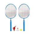 thumbnail image 1 of 1 Set Badminton Rackets Kids Badminton Training Tool Outdoor Sports Playing Toy Set with Three Balls (Blue), 1 of 8