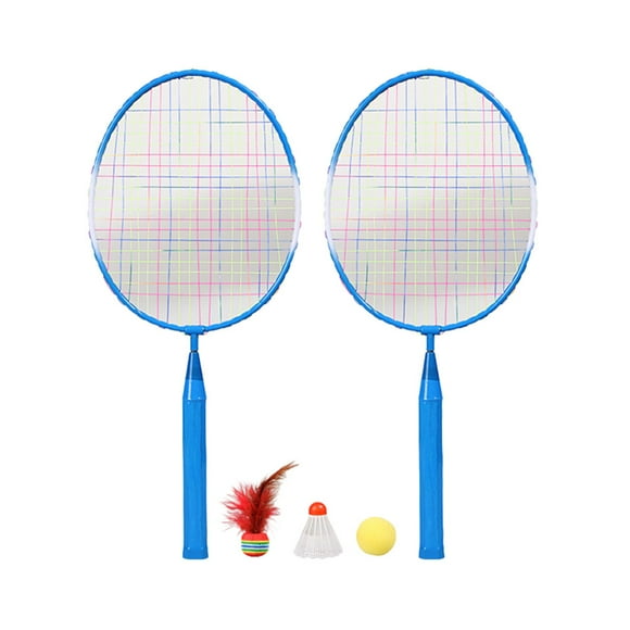 1 Ensemble de Raquettes de Badminton Outil d'Entraînement de Badminton pour Enfants Ensemble de Jouets de Sport de Plein Air avec Trois Balles (Bleu)