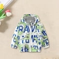 thumbnail image 2 of Otqutp Toddler Baby Boys Girls Hooded Windbreaker Lightweight Dinosaur Print Coat Long Sleeve Windproof Outwear Jacket, 2 of 4