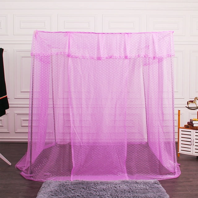 Decoración del Dormitorio de Niñas, Cortina Mosquitera de Piso a Techo, Morado