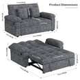 thumbnail image 4 of Homfa Modern Sleeper Sofa with Pull-Out Bed, Space-Saving Loveseat with USB Charging Port & 4 Side Storage Pockets & Cushions for Living Room Apartments, Chenille Fabric, Dark Gray, 4 of 11