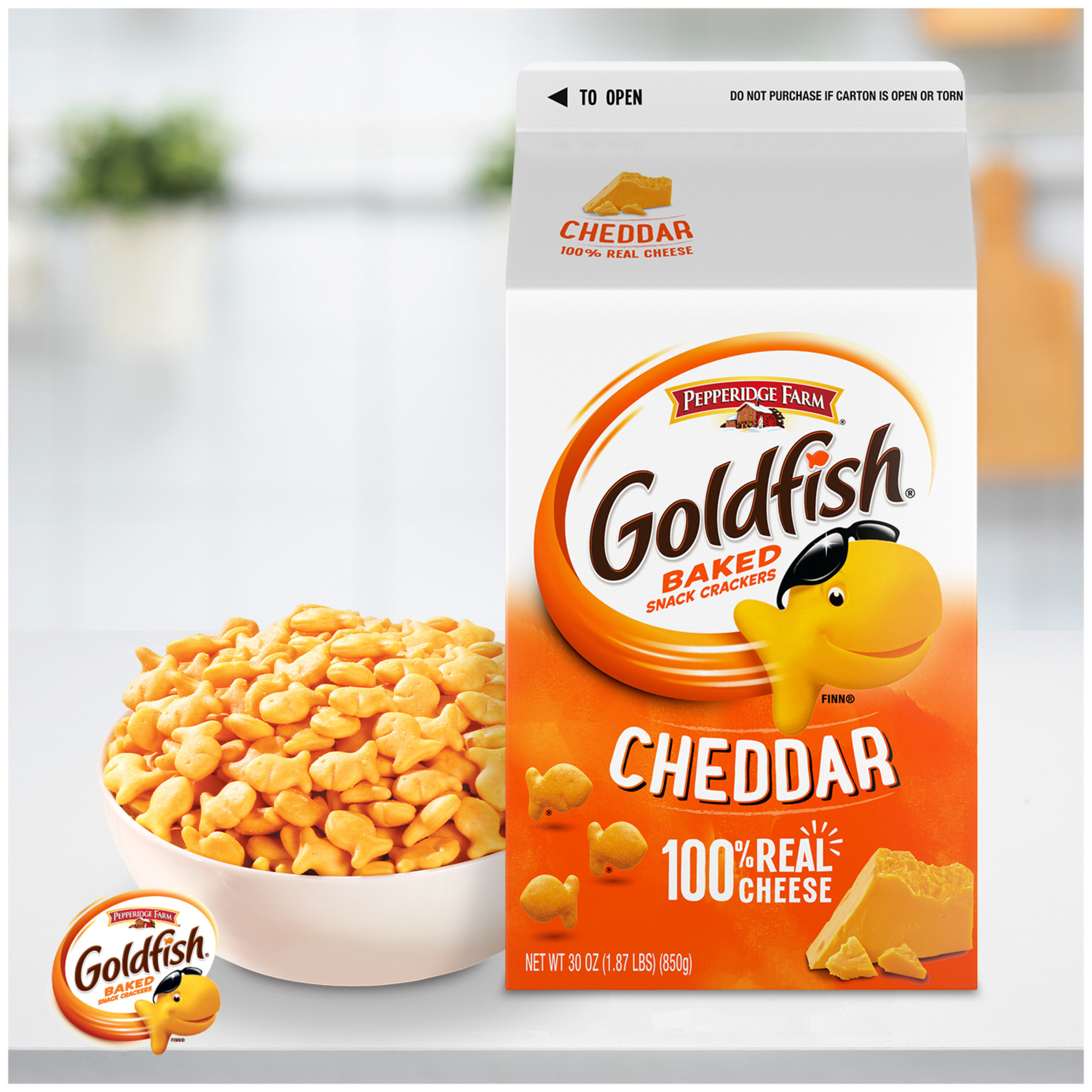 Goldfish Cheddar Cheese Crackers, Baked Snack Crackers, 30 oz Carton - image 4 of 11