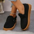 thumbnail image 6 of Women's Furry Lined Suede Casual Shoes Slip On Winter Warm Shoes Platform Non Slip Walking Loafers, 6 of 7