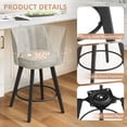 thumbnail image 6 of Dycanpo 26" Counter Height Bar Stools Set of 4, Swivel Leather Barstool with Back ,Waterproof Upholstery Bar Chair for Kitchen, Gray, 6 of 10