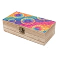 thumbnail image 6 of 7.9×2.3 In Wooden Boxes Durable Easy To Use Dustproof Prevent Slippery Delicate And Cabinet DarkOrchid Tie Dye Background Rainbow Colors Tie-dye Pattern, 6 of 8