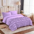thumbnail image 2 of DNG Creations 1 Piece Vintage Ruffle Duvet Cover 100% Egyptian Cotton, 800 Threads Count - With Zipper & Corner Ties ( Oversized Queen - Solid Lilac ), 2 of 7