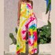 thumbnail image 5 of Gibobby Mono Corto Informal Mono de verano para mujer Pantalones casuales estampados Mono estampado Pantalones de pierna ancha Mono de playa de vacaciones(Rosa， XL), 5 of 5