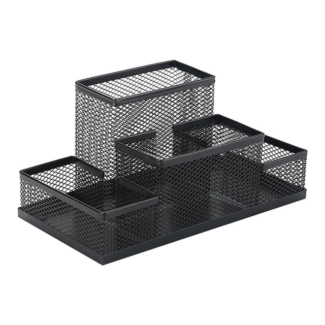 Xihbxyly Bolígrafo Multifuncional, Diseño Creativo de Malla Metálica, Organizador de Almacenamiento Estable, Material de Hierro Duradero, Ideal para Escritorios de Oficina, Entornos Profesionales, Ah