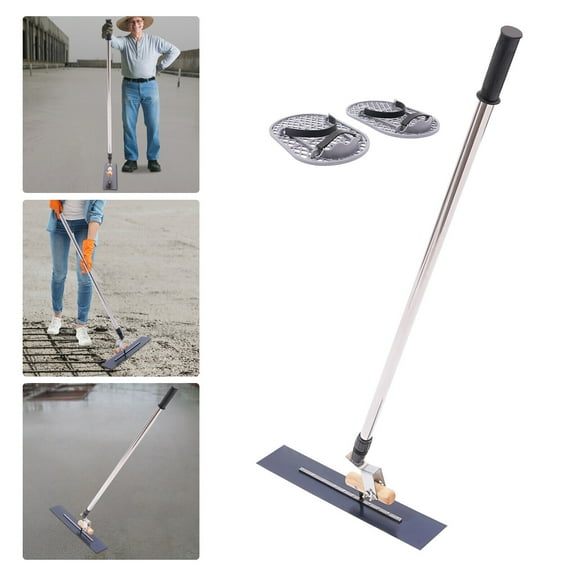 Modern Long Handle Concrete Trowel Cement Surface Smoothing Tool w/ Finishing Shoes For Construction Sites