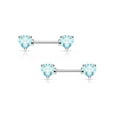 thumbnail image 4 of Pair of Double Heart Gem Nipple Rings Shields Barbells 14 Gauge 1/2" - 4 Colors, 4 of 6