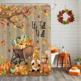 thumbnail image 2 of Shower Curtain 66"W x 72"L It's Fall Y'all Thanksgiving Pumpkins Maple Leaves Fabric Shower Curtains Set with Hooks Water Repellent Bathroom Curtains Machine Washable Bathroom Accessories, 2 of 6