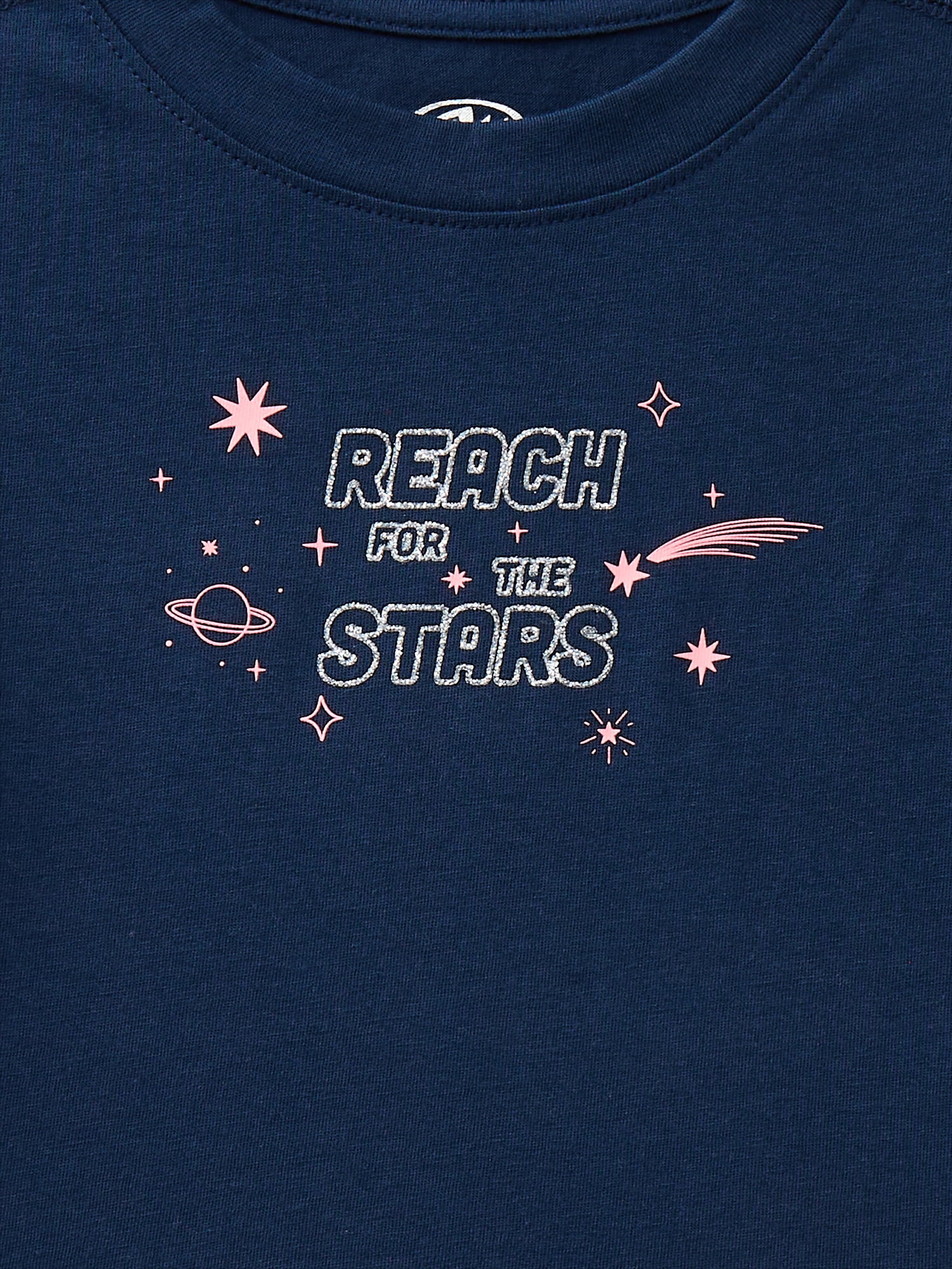 Athletic Works Girls Graphic Tee with Short Sleeves, Sizes 4-18 & Plus