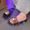 thumbnail image 5 of Womens Mens Light Up Slippers For Women, Sensor Glow Sandals Cute Cartoon Eyes, Motion Sensor LED Slides, for Adults (Black,6), 5 of 8
