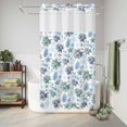 thumbnail image 6 of No Hook Shower Curtain, Blue Teal Coastal Shower Curtains for Bathroom with See Through Top Window, Coral Starfish Seaside Summer Beach Waterproof & Washable Bath Curtain Small Stall 36"x78", 6 of 9