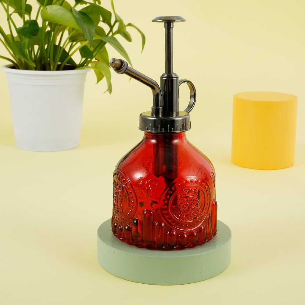 GLASS & BRASS GARDENING & PLANTING MISTER DECORATION SPRAYER WATERING CAN GIFTS 