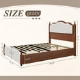thumbnail image 2 of ANPOO Queen Wood Bed Frame with 51.2" Tall Tufted Headboard & Roman Column Design, Sturdy Platform Bed with 2 Drawers & LED Light & Wooden Slats Support, No Box Spring Needed, 1000 lbs Capacity, 2 of 9