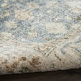 thumbnail image 4 of 10' Runner Blue and Silver Floral Medallion Power Loom Distressed Washable Runner Rug, 4 of 8