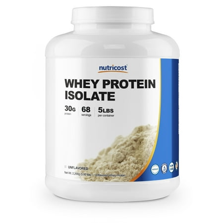 Nutricost Whey Protein Isolate (Unflavored) 5LBS