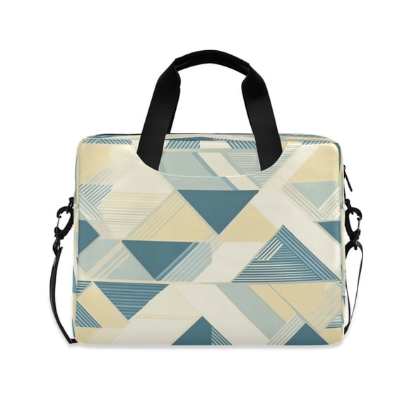 16inch Laptop Briefcase, Business Laptop Bag with Detachable Strap & Padded Compartment, Water-Resistant Polyester,Triangles