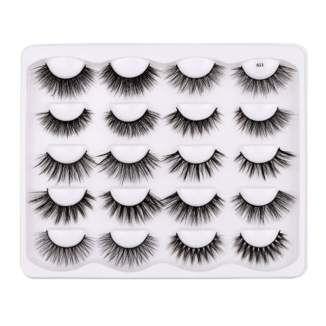 Fiudx Pestañas Postizas Naturales, Lujosas y Gruesas, Suaves, de Imitación de Visón, Fáciles de Aplicar y Personalizar, Perfectas para Fiestas y Bodas, Ideales para Amantes Del Maquillaje, Incluye 10
