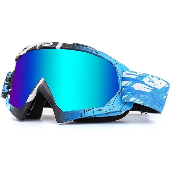 wonima02 Kids Youth Dirt Bike Goggles-Motocross & ATV Riding Goggles for Women,Youth,UV400 Impact-Resistant PC Lens,Anti-Slip Strap,Lightweight MTB,UTV,OTG,MX Gear with Pouch & Cloth