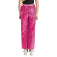 thumbnail image 4 of Lejafay Kids Girls Sparkly Sequins Dance Pants Elastic Waist Bottoms Trousers Hip Hop Jazz Disco Dancewear Hot Pink 16, 4 of 7