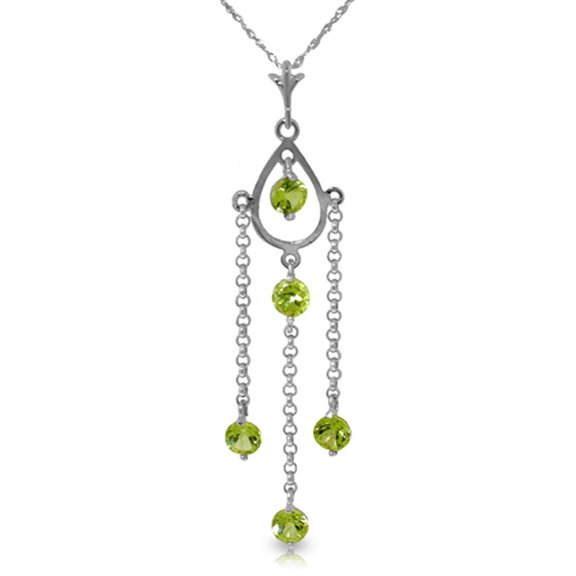 Galaxy Gold 14k 16" White Gold Necklace with Natural Peridots