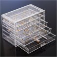 thumbnail image 1 of Acrylic Earrings Holder Organizer Box Large Clear Earring Jewelry Storage Organizer Box Transparent Stackable Drawers Jewelry Display for Earrings Necklace Bracelets Rings Layers Pi, 1 of 7