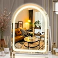 thumbnail image 3 of Hasipu 11"×14" Arched LED Makeup Mirror with Lights White Vanity Mirror 3 Light Modes for Bathroom & Dressing Table, 3 of 8