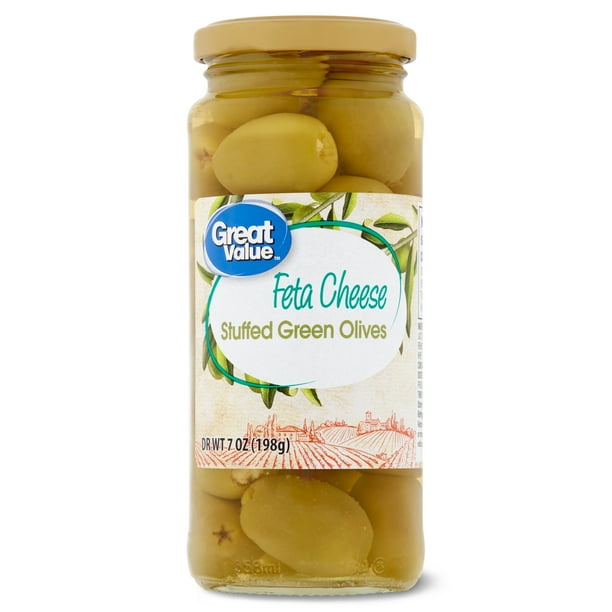 Great Value Green Olives Stuffed with Feta 7oz Walmart Business
