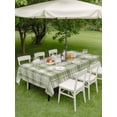 thumbnail image 4 of Outdoor Tablecloth with Umbrella Hole for Patio/Picnic/Party/Camping, Sage Green Plaid Waterproof Table Cloth Rectangle Table Cover Washable, Modern Art Checkered Farmhouse (60"x 102"), 4 of 8