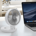 thumbnail image 3 of mollie USB Rechargeable Desktop Fan, Foldable Wall Mounted Cooling Fan with LED Light, 4 Speed Adjustable Air Cooler Fan For Home Kitchen, White, 3 of 12