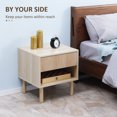thumbnail image 4 of HOMCOM Bedroom Nightstand Set of 2, Side Table with Storage Shelf, Drawer, 4 of 10