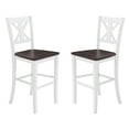 thumbnail image 2 of Merrick Lane Set of Two Solid Wood Modern Farmhouse Bar Height Dining Stool in Antique White Wash Finish, 2 of 13