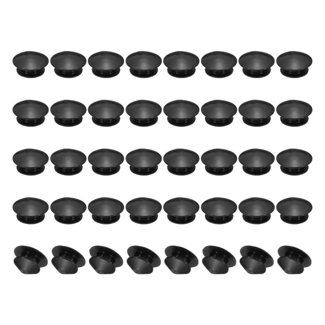 Uxcell Snap Redondo de Silicona de 8mm, 40Pcs Amplio para 8-9mm, Negro