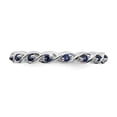 thumbnail image 4 of Sterling Silver Stackable Expressions Created Sapphire Braided & Twisted Ring Size 10, 4 of 5
